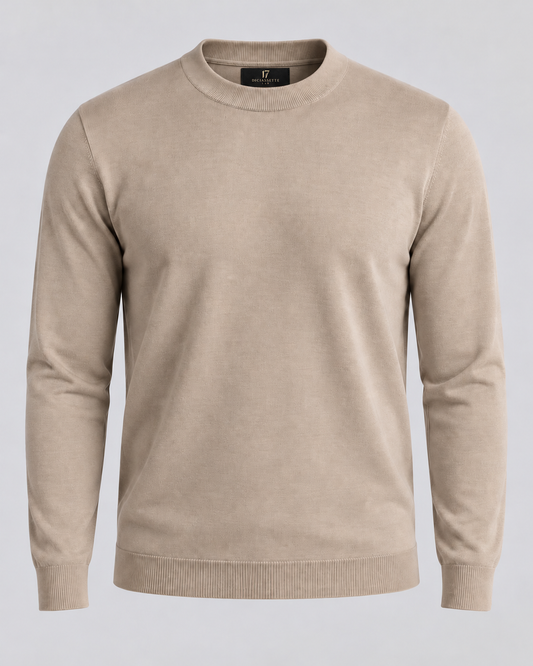 Girocollo in lana merino - Beige