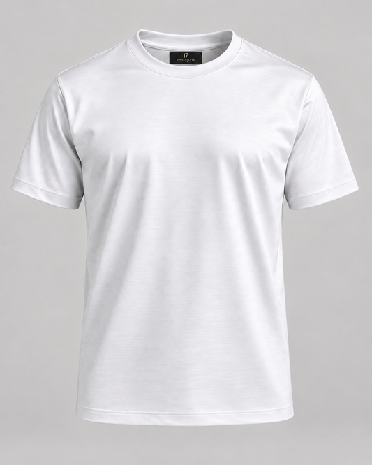 T-shirt manica corta filo di Scozia - Bianca