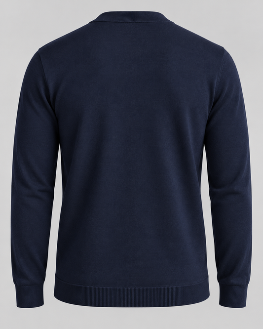 Girocollo in lana merino - Blue Navy