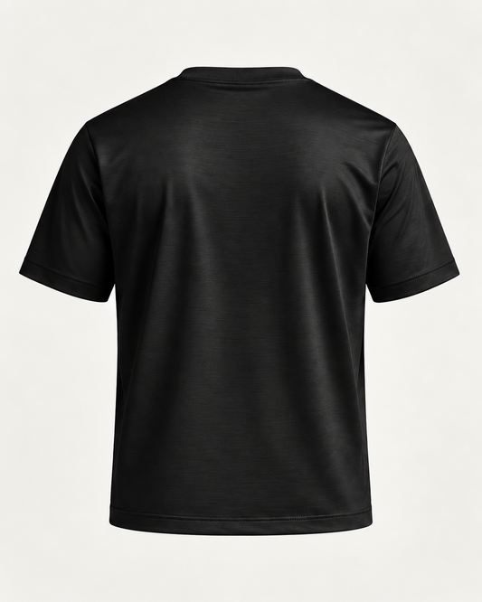 T-shirt manica corta in filo di Scozia - Nera