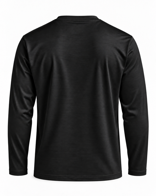 T-shirt manica lunga in Filo di Scozia – Nero