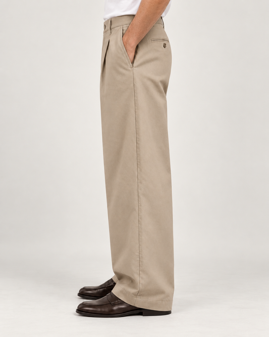 Pantalone in Cotone Wide Leg – Beige
