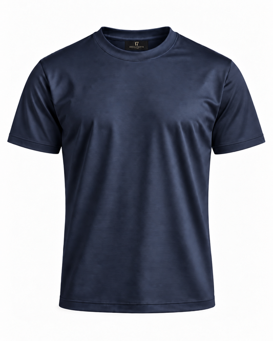 T-shirt manica corta in filo di Scozia - Blue Navy