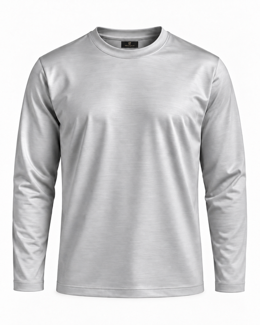 T-shirt manica lunga in Filo di Scozia – Grigio Ghiaccio