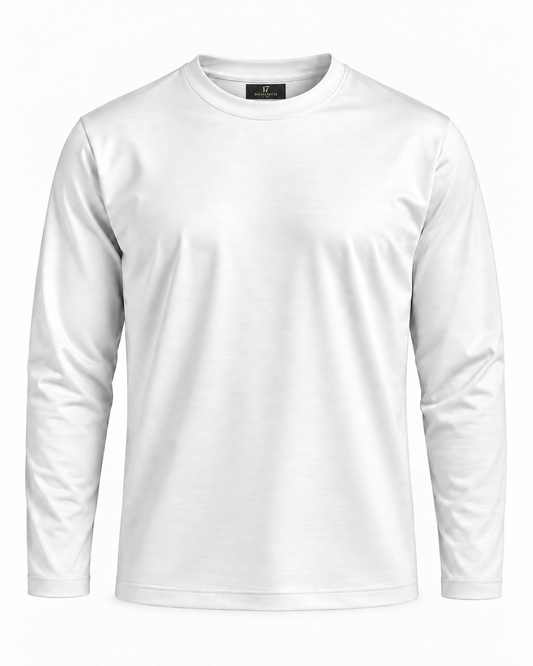 T-shirt manica lunga in Filo di Scozia – Bianco