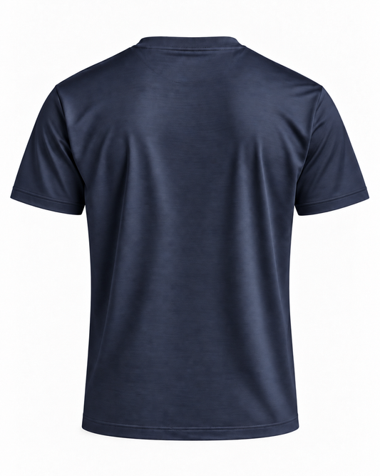 T-shirt manica corta in filo di Scozia - Blue Navy