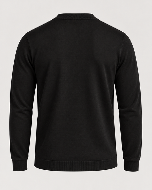 Girocollo in lana merino - Nero